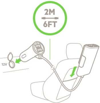 Belkin Road Rockstar 4 Port Passenger Car Charger (F8J109btBLK)